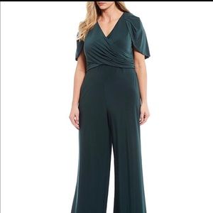 Adrianna Papell Draped Wrap Capelet Jumpsuit